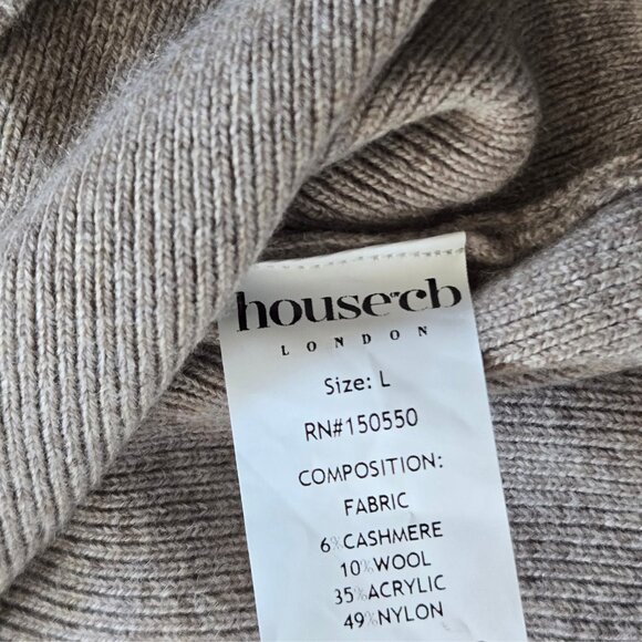 House of CB Yvette Button Front Long Sleeve Dress Wool Blend New With Tags Large - Picture 13 of 17